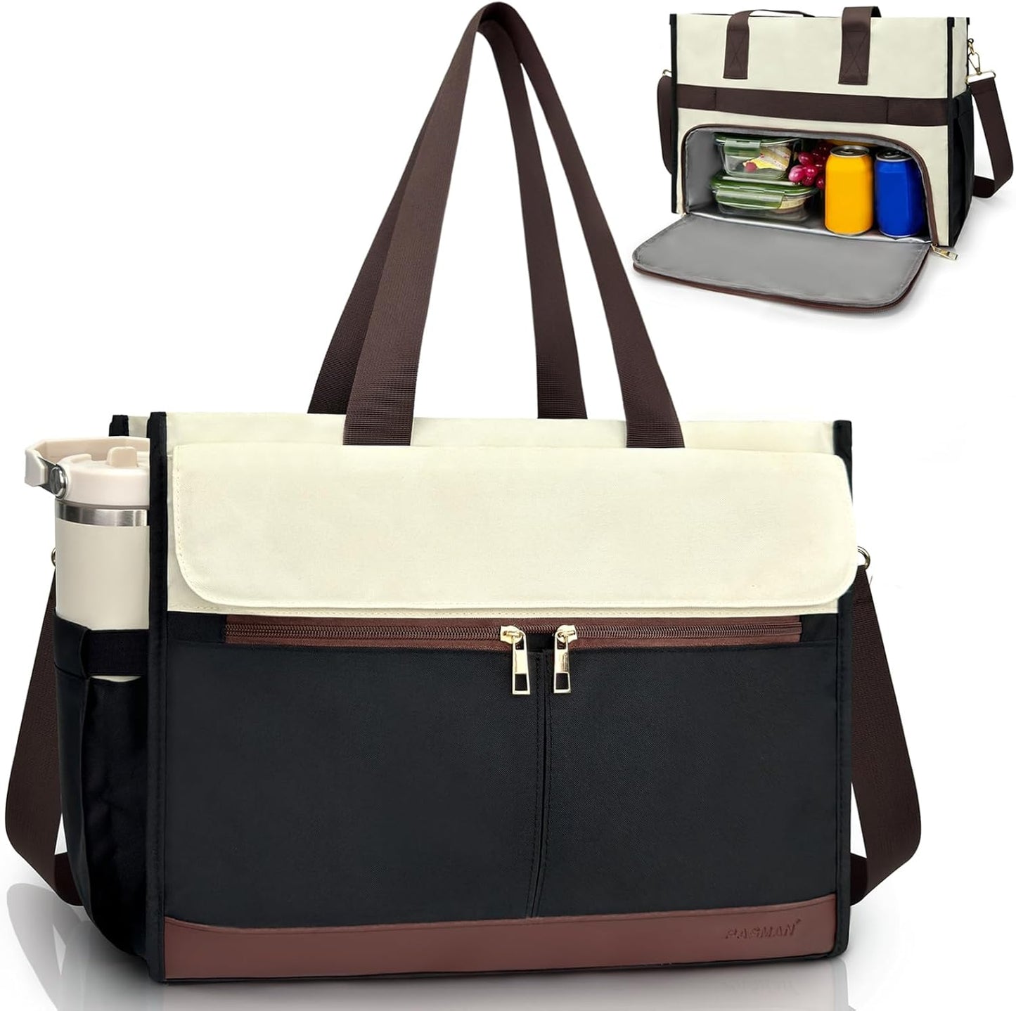 Insulated Lunch Bag with 15.6 in Laptop Compartment for Work