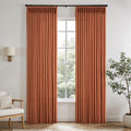Terracotta Linen Pinch Pleat Curtains 102 in - Structured
