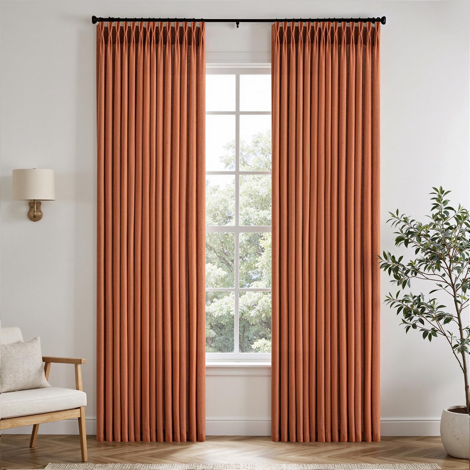 Elegant Pinch Pleat Linen Curtains for Stylish Home Decor