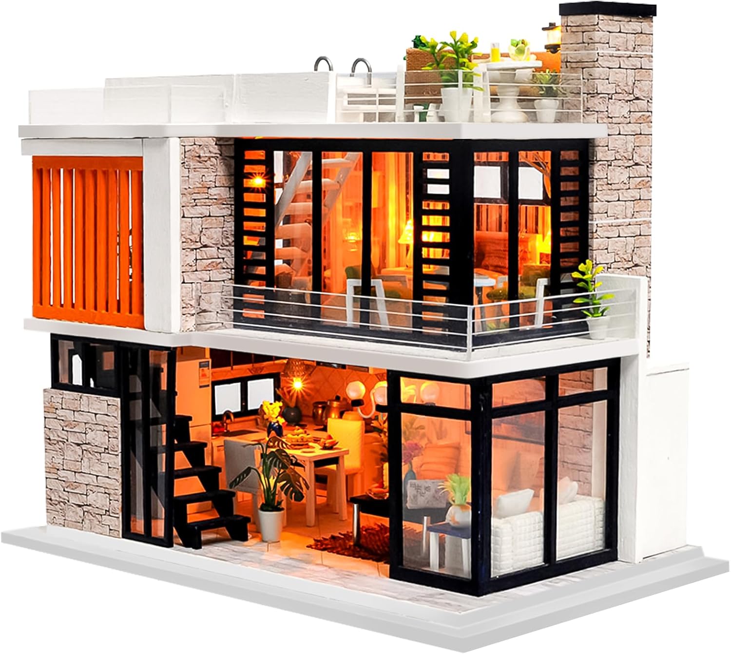 Spilay Dollhouse Miniature with Furniture for Creative Fun