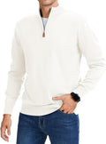 iWoo Quarter Zip Sweater for Men Slim Fit Mock Neck (Style MGSL)