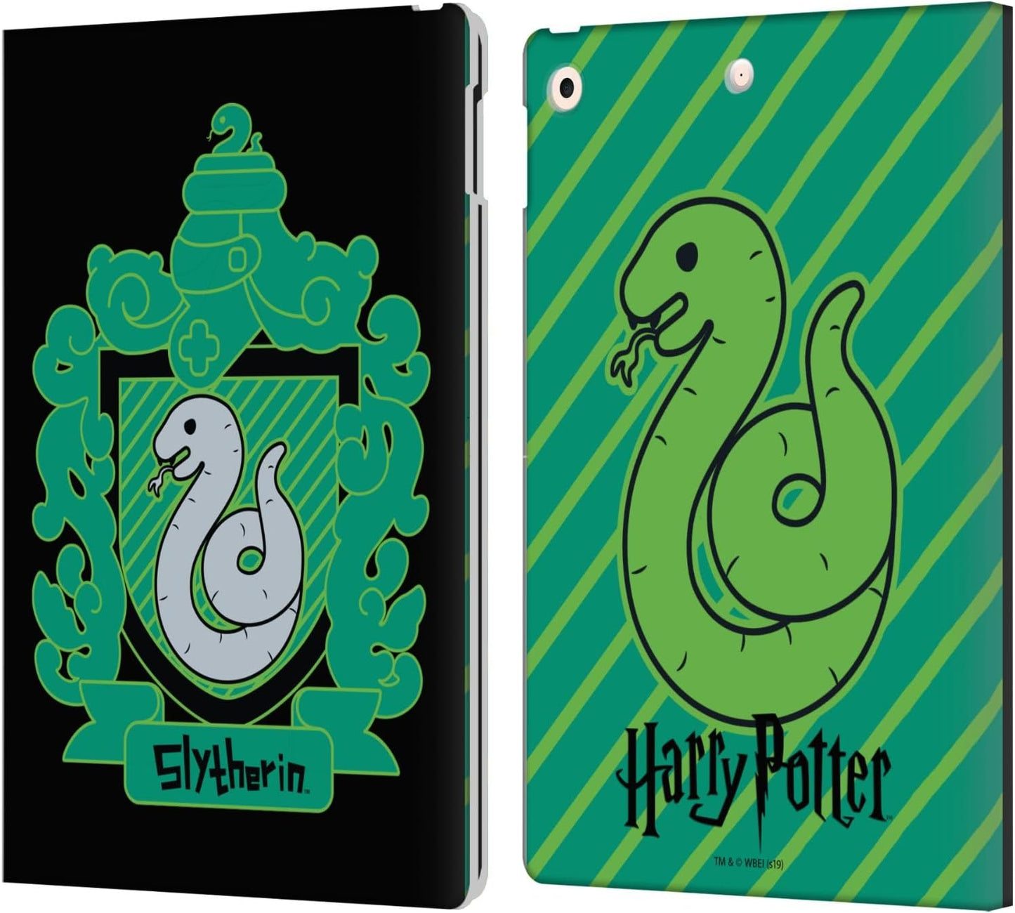 Harry Potter Slytherin Crest Leather Wallet Case for iPad 10.2
