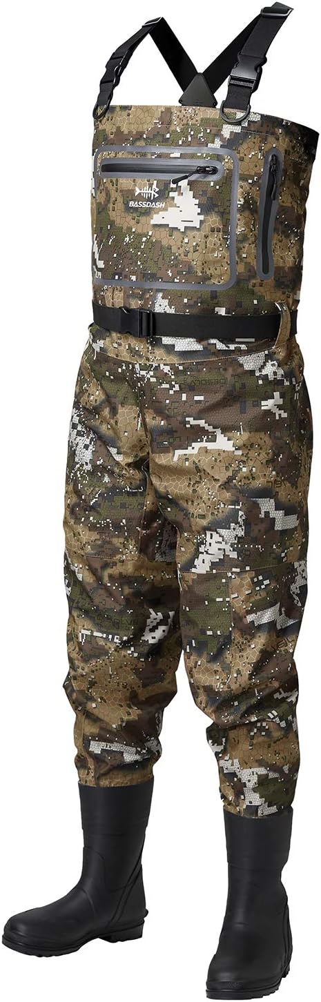 BASSDASH Breathable Ultra Lightweight Veil Camo Fishing Waders