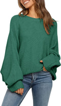 Women's Oversized Crewneck Cable Sweater - Slouchy Batwing Fit