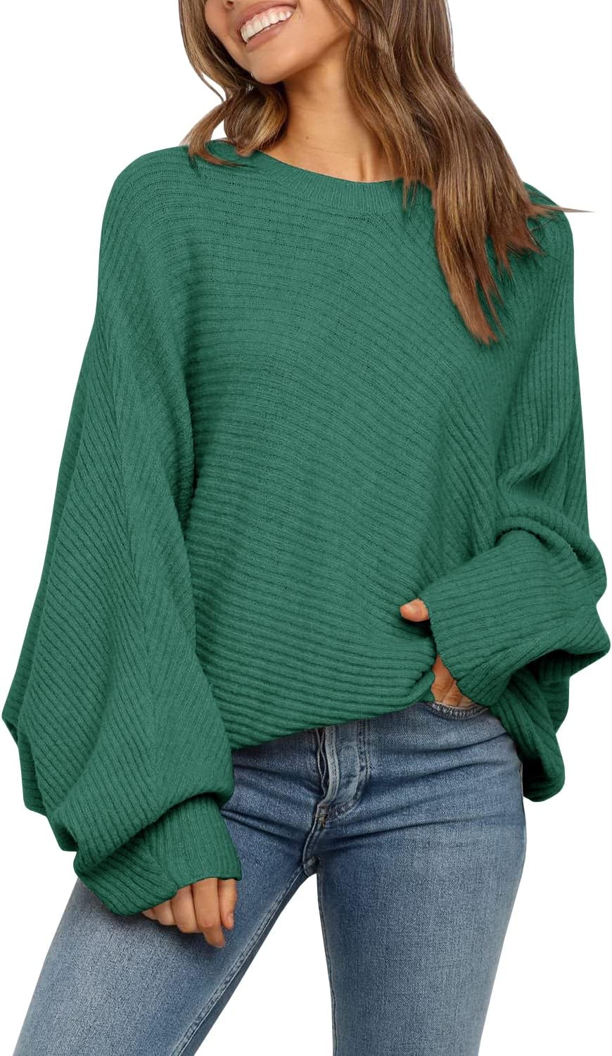 Mafulus Women's Oversized Crewneck Sweater for Casual Style