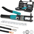 10-Ton Hydraulic Crimping Tool with 9 Dies - Precise Cable & Wire Rope