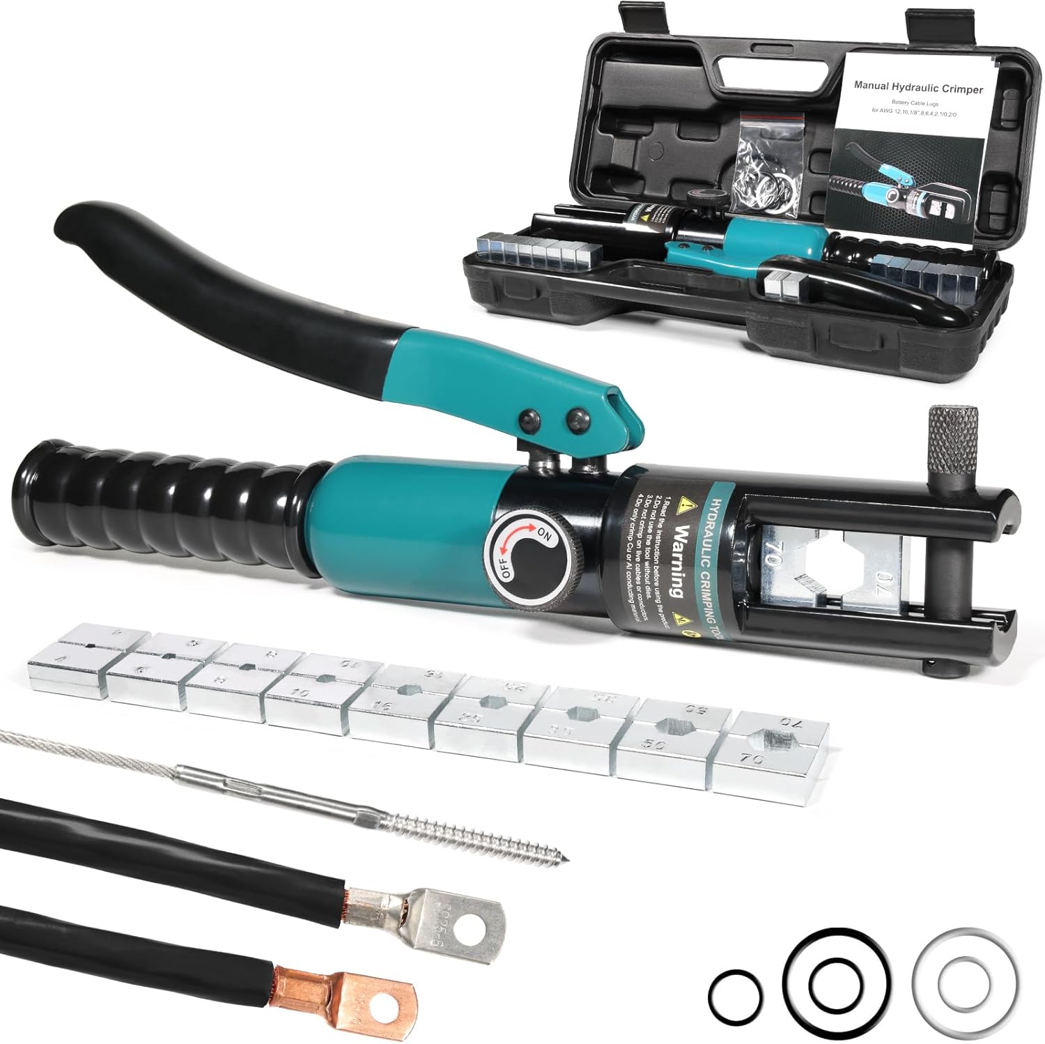 10-Ton Hydraulic Crimping Tool for Battery Cable & Wire Rope