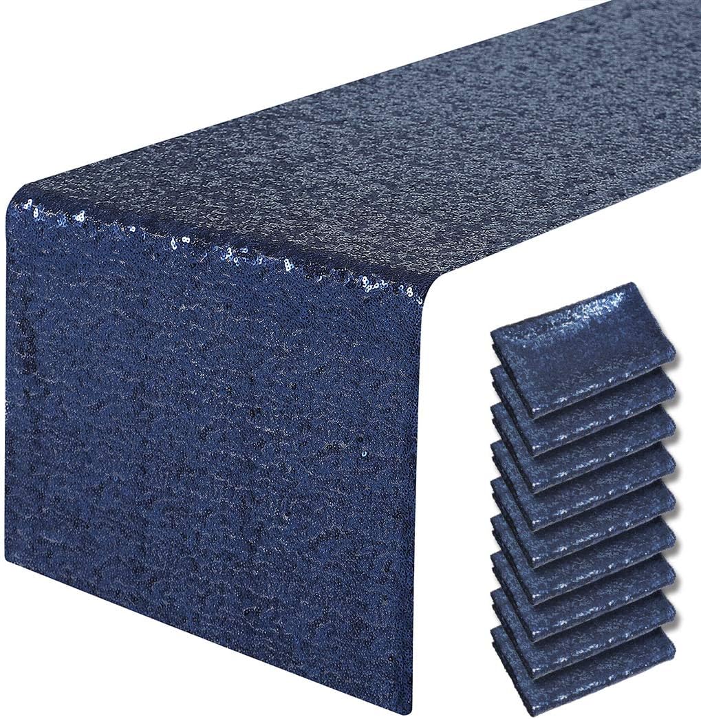 Navy Blue Sequin Table Runner for Stunning Event Decor