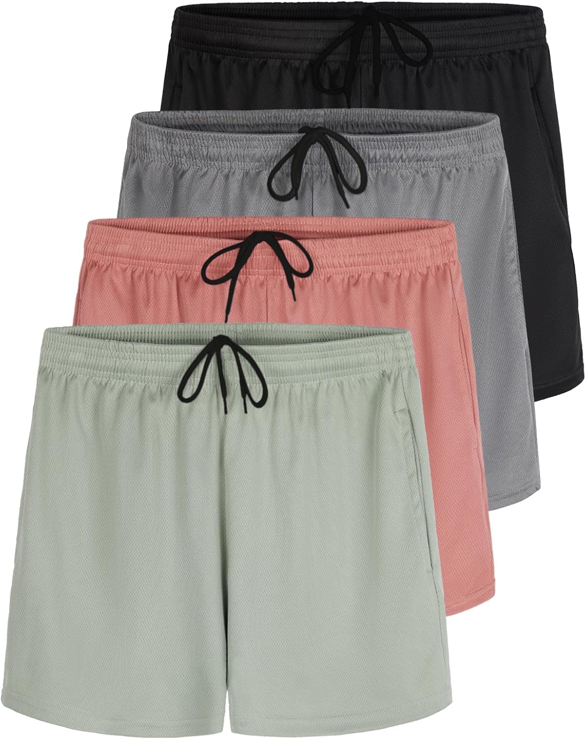 Real Essentials Womens Active Athletic Performance Mesh Shorts