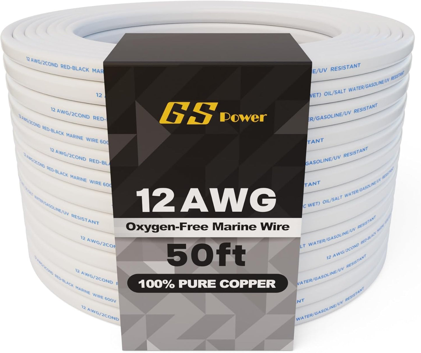 GS Power 50 Ft Duplex Marine Wire for Boat and RV Applications