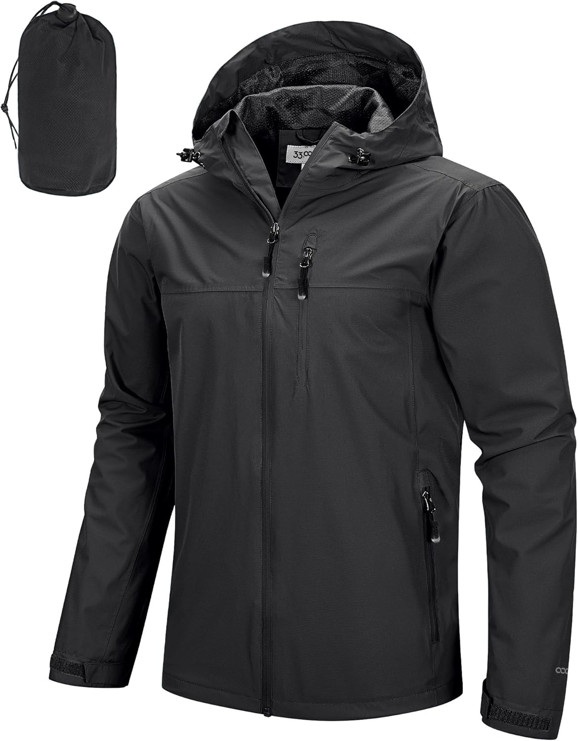33,000ft Men's Packable Rain Jacket - Lightweight Waterproof Shell