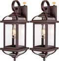 18 in Bronze Outdoor Light Fixtures with Dusk to Dawn Sensor - 2-Pack