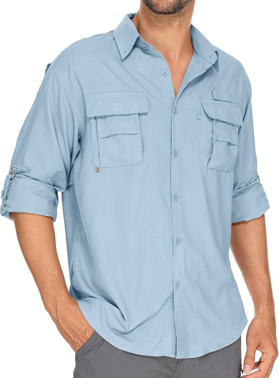 Mens Safari Shirts Long Sleeve UV Protection for Outdoor Fun