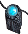 Warrior Raw Tourmaline Labradorite Necklace - Men's Spiritual Pendant