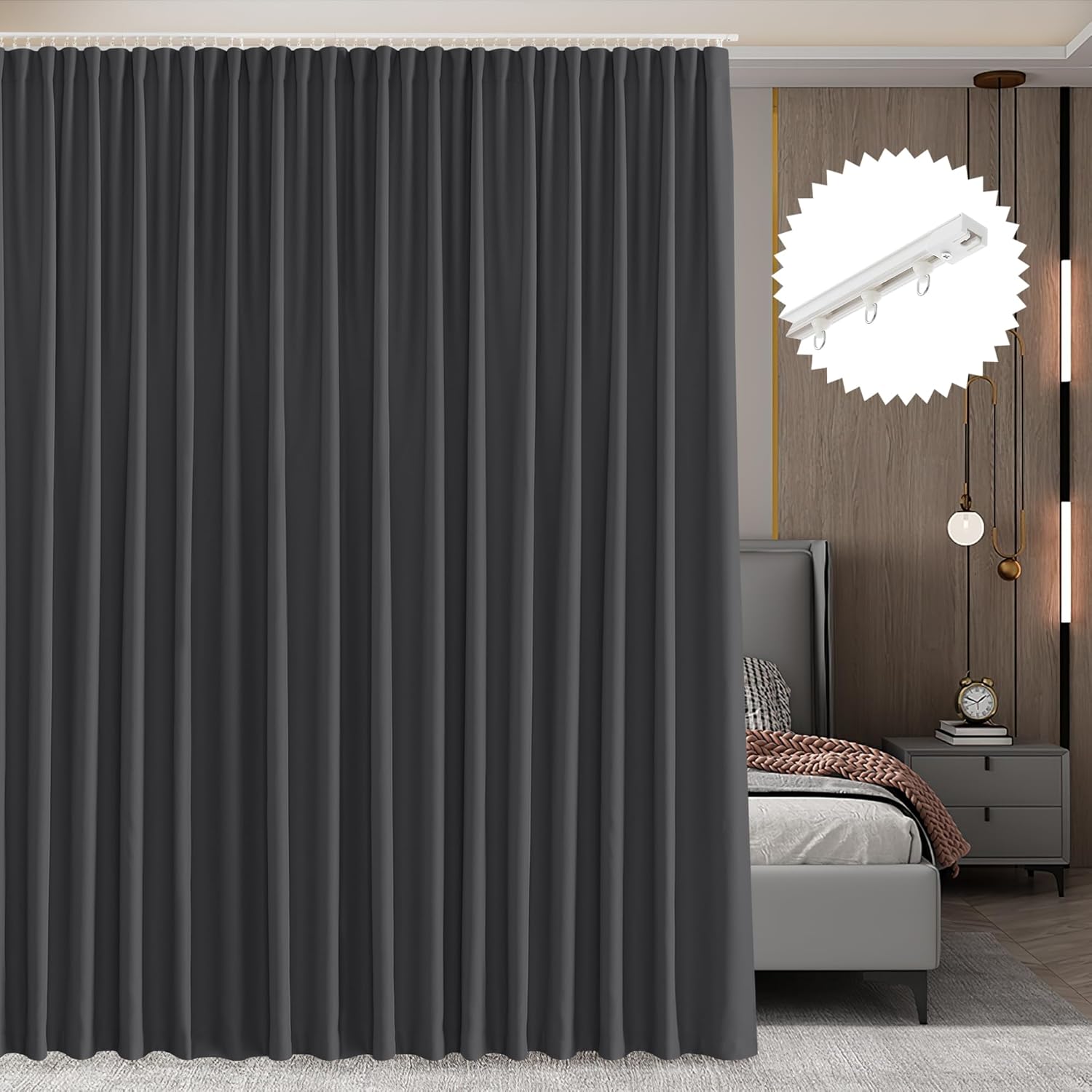 Privacy & Style: RYB HOME 100x95in Grey Room Divider