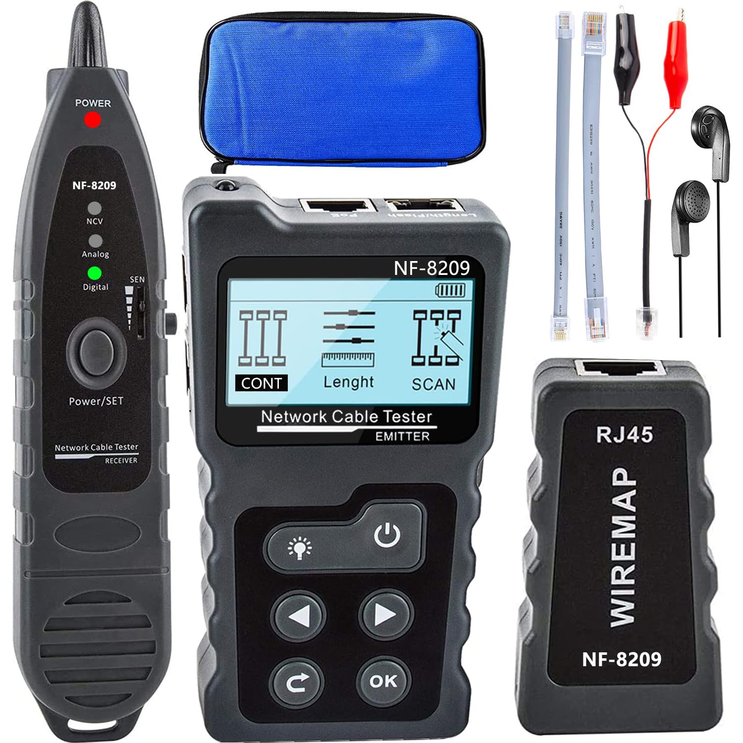 NF-8209 Network Cable Tester for Ethernet and PoE Testing