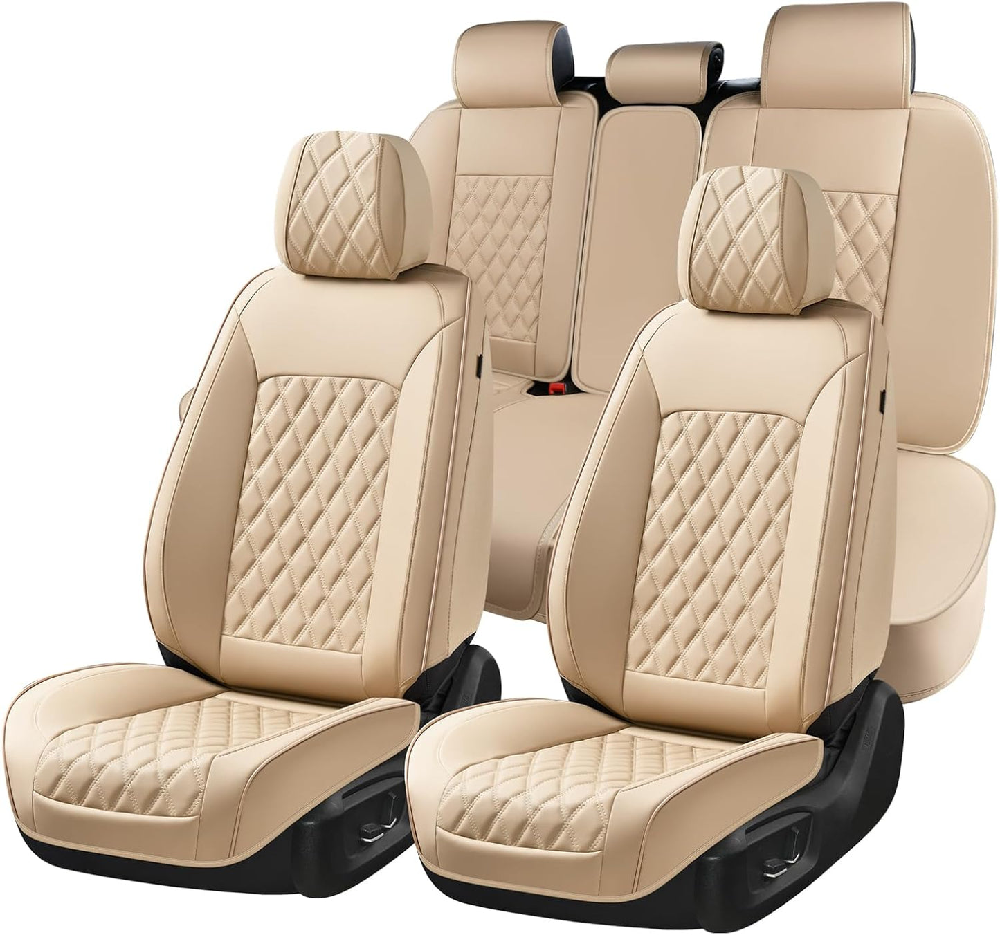 Beige Seat Covers Full Set for Cars, Trucks, and SUVs