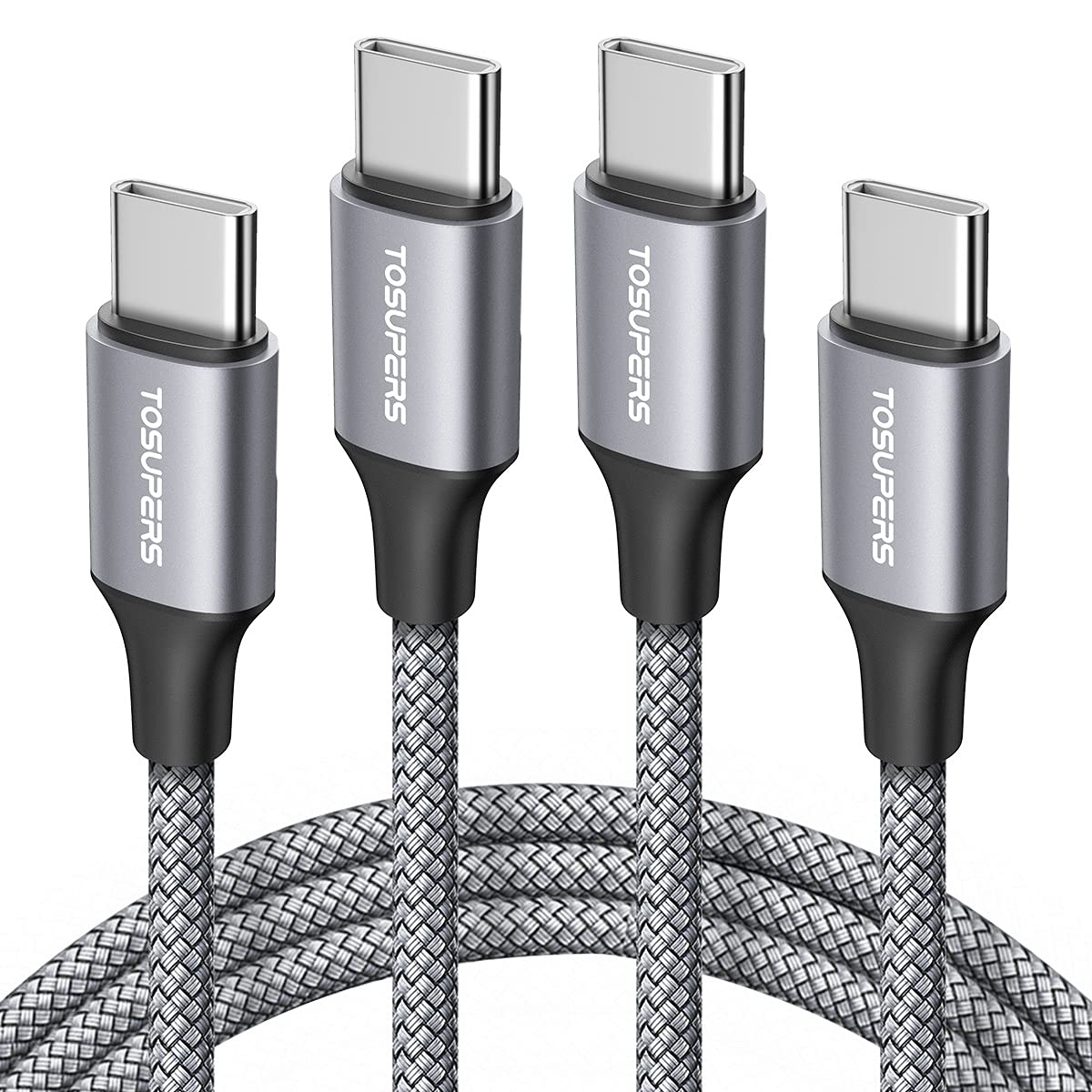 Fast Charge Power Duo: 2x 3ft USB-C Cables by TOSUPERS