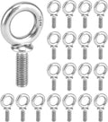 QWORK Eye Bolt 20 Pack 1/2ft -13 x 1-1/2ft Stainless Steel Eyebolts