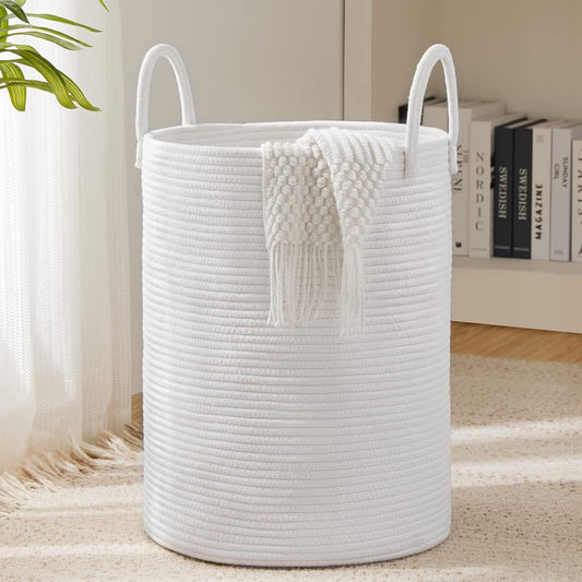 Woven Rope Laundry Hamper Basket - Eco-friendly 72L Storage