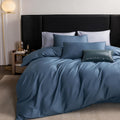 MooMee Duvet Cover Set in Dark Blue - Luxury Cotton Bedding