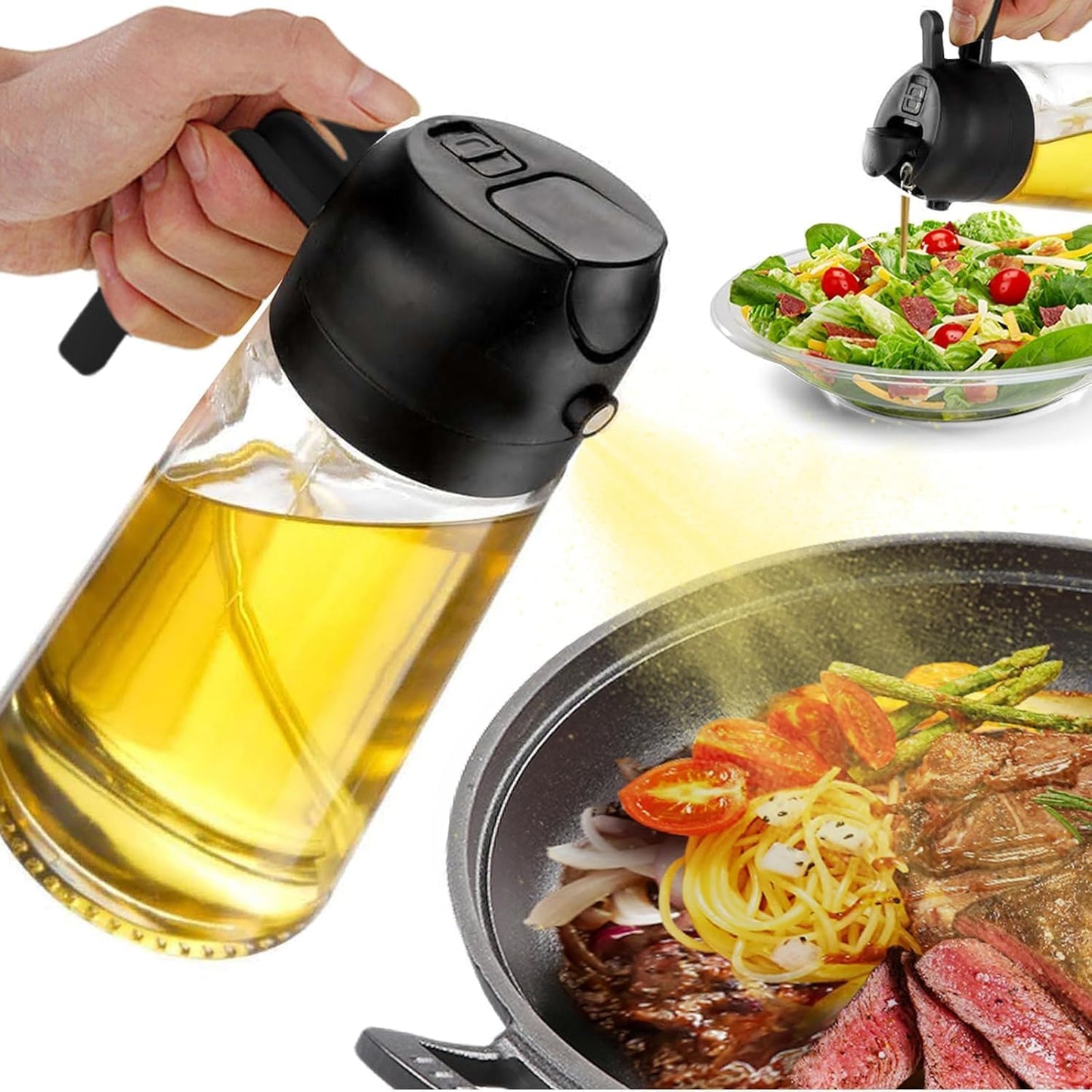2-in-1 Olive Oil Sprayer: Crisp & Healthier Cooking