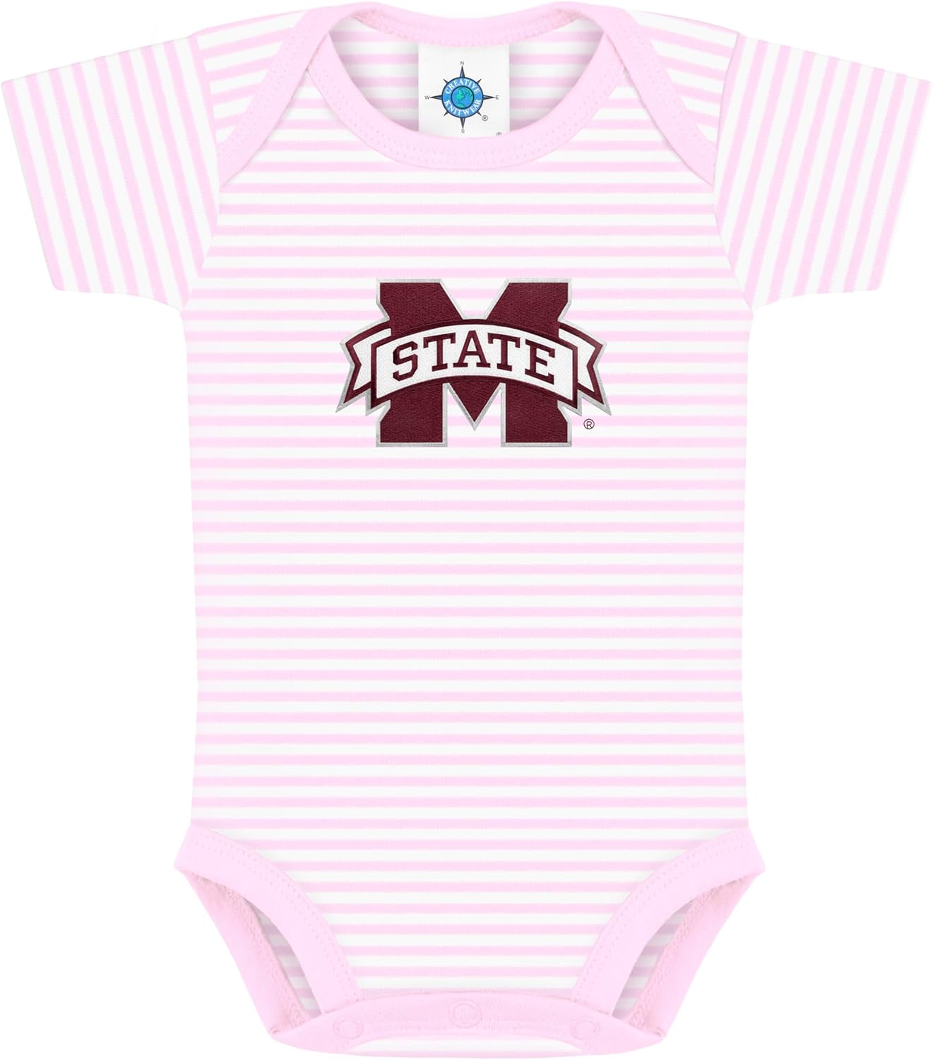NCAA Infant Striped Bodysuit with Embroidered College Logo