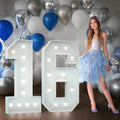 Marquee Numbers 4 ft Tall Light Up 16 - Big Party Backdrop Decor