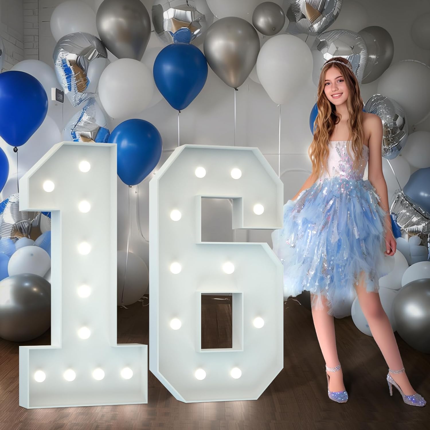 Marquee Numbers 4 Feet Tall Light Up 16th Birthday Decor