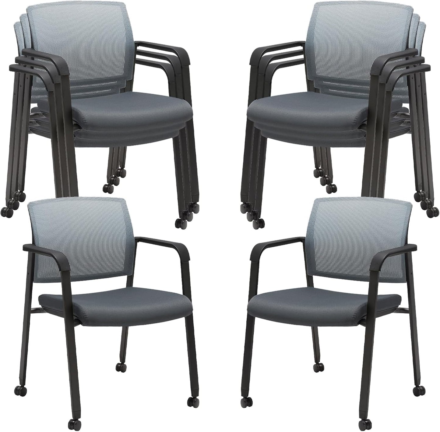 CLATINA Mesh Back Stacking Arm Chairs for Office and School