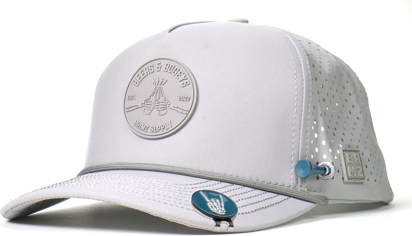 BRIMZ Golf Performance Hat - Breathable Snapback with Tee Holder