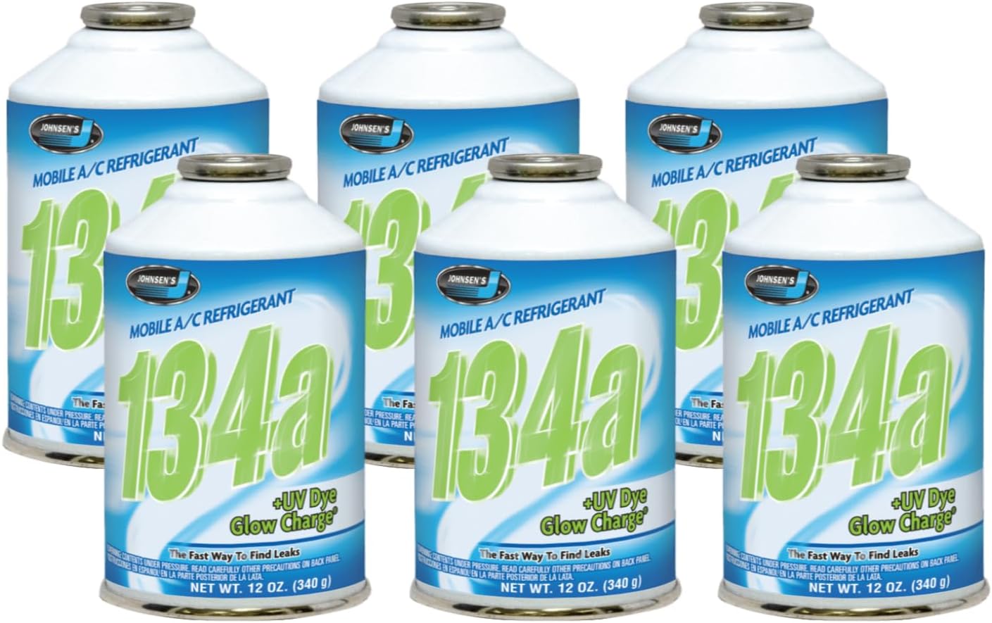 Johnsen's 6313 R134a Refrigerant with UV Dye for MVAC Systems