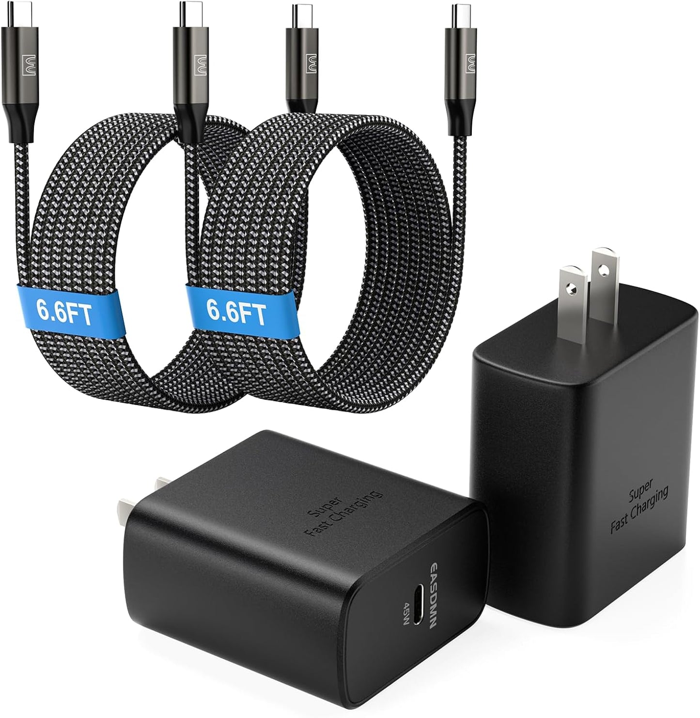 Super Fast 45W USB-C Charger [2 Pack] Galaxy S25/S24/S23 Ultra/S22/S20 Ultra