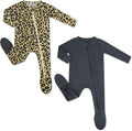 Rayon from Bamboo Baby Footed Pajamas 2-Way Zipper - Soft, Breathable