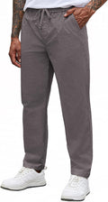 Men's Relaxed Fit Casual Pants Featuring Elastic Waist and Pockets
