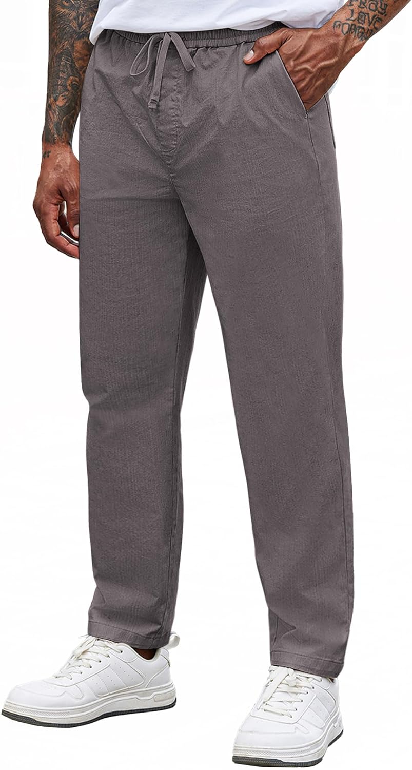 COOFANDY Mens Casual Pants with Elastic Waist and Pockets