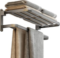 BOZWELL 24-In Towel Rack with Two Bars and Foldable Shelf - Space