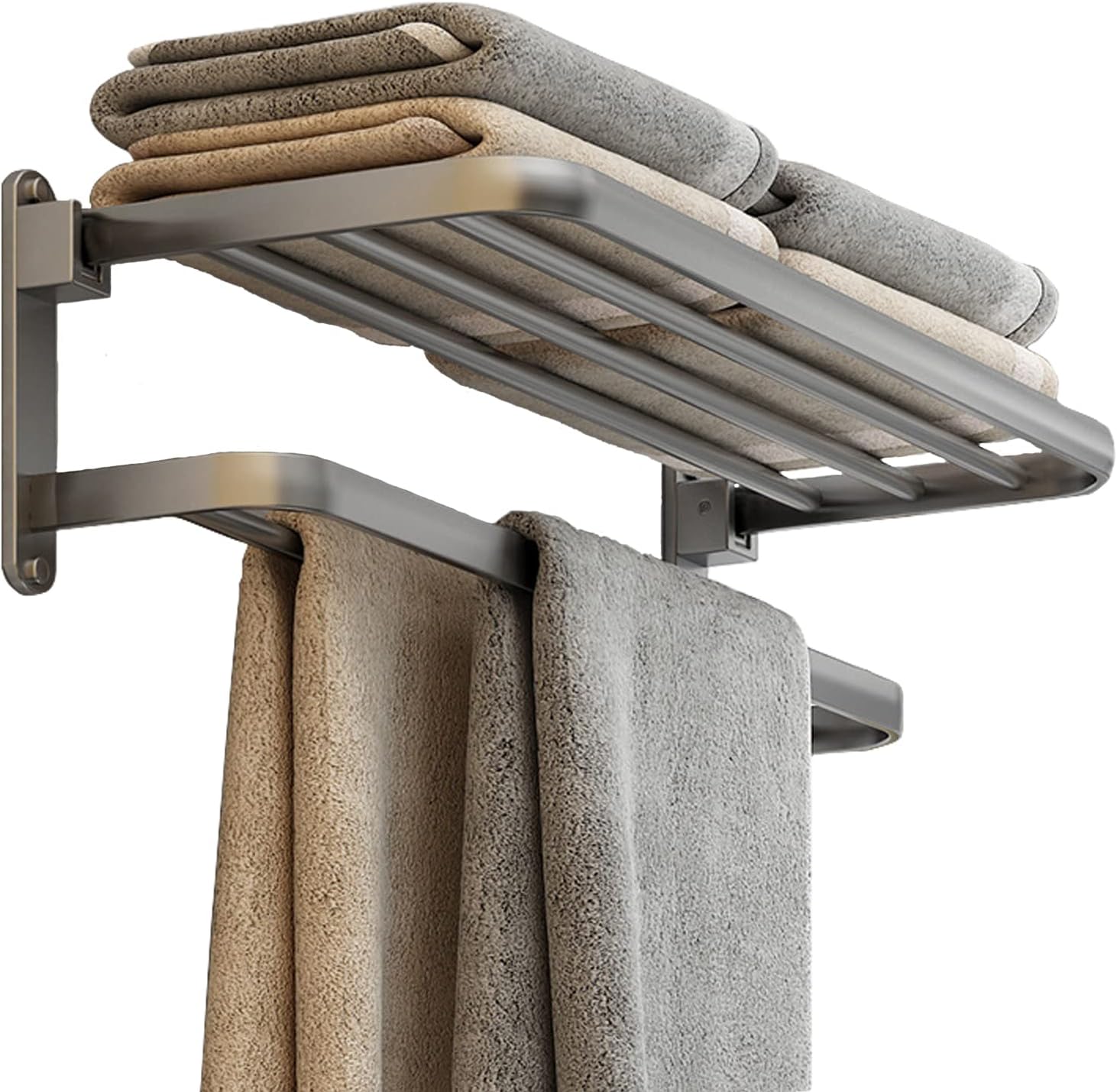 BOZWELL Bathroom Lavatory Towel Rack with Two Towel Bars