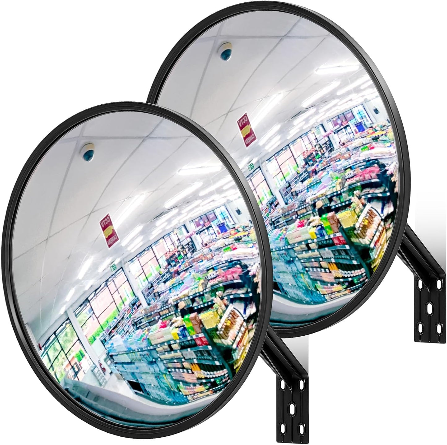 Maitys 2 Pcs 26 Inch Convex Mirror for Safety and Security