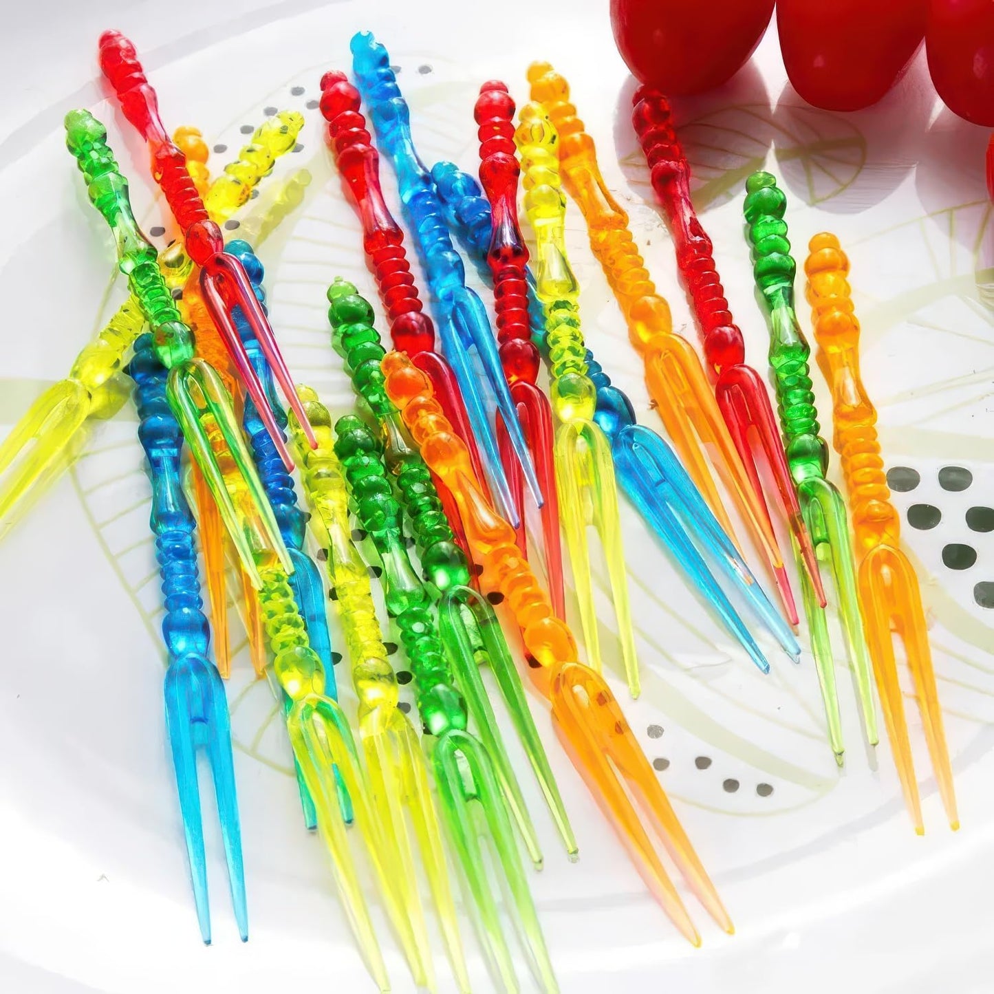 200 Cute Cocktail Picks - Colorful Mini Fruit Forks Set