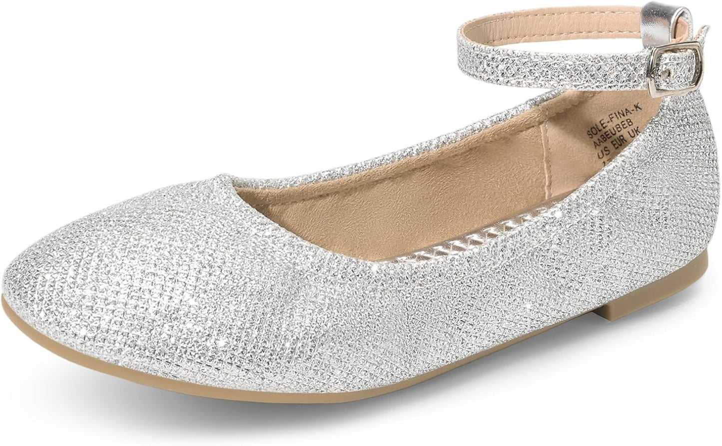 DREAM PAIRS Girls Dress Shoes Ballerina Flat Ankle Strap Style
