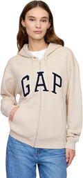GAP Women's Logo Hoodie Hooded Full Zip Sweatshirt - Classic Cotton