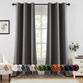 MIULEE Grey Blackout Curtains 90 in 2 Panels - Thermal & Noise