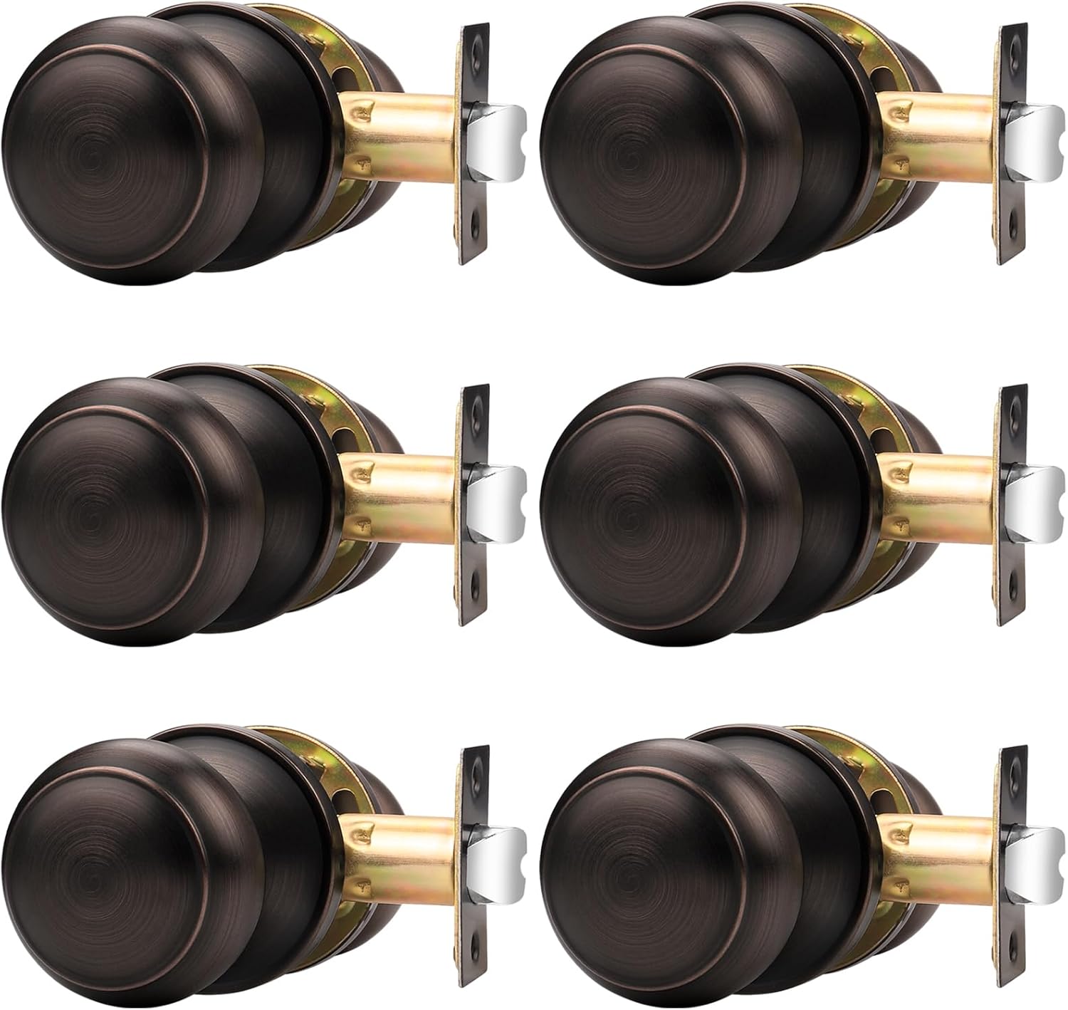 Probrico Oil Rubbed Bronze Door Knobs for Interior Doors, 6 Pack