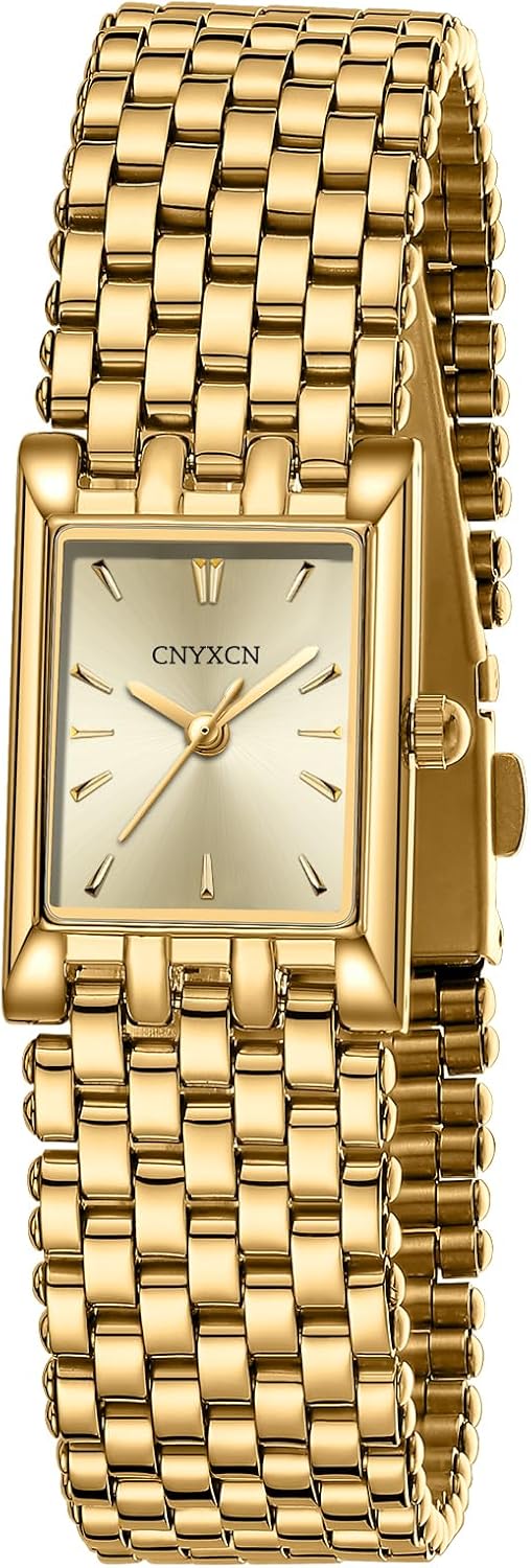 Luxury Gold Square Women's Watch Set with Adjust Tool