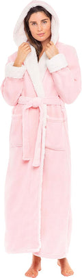 Sherpa Robes for Women Long Hooded Bathrobe - Thick, Cozy Warmth