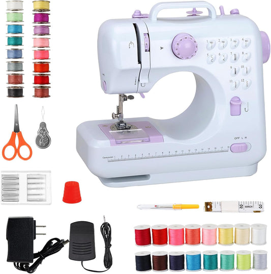 Ninonly Mini Sewing Machine: Dual Speed, 12 Stitches, Foot Pedal - Perfect for DIY & Gifts!