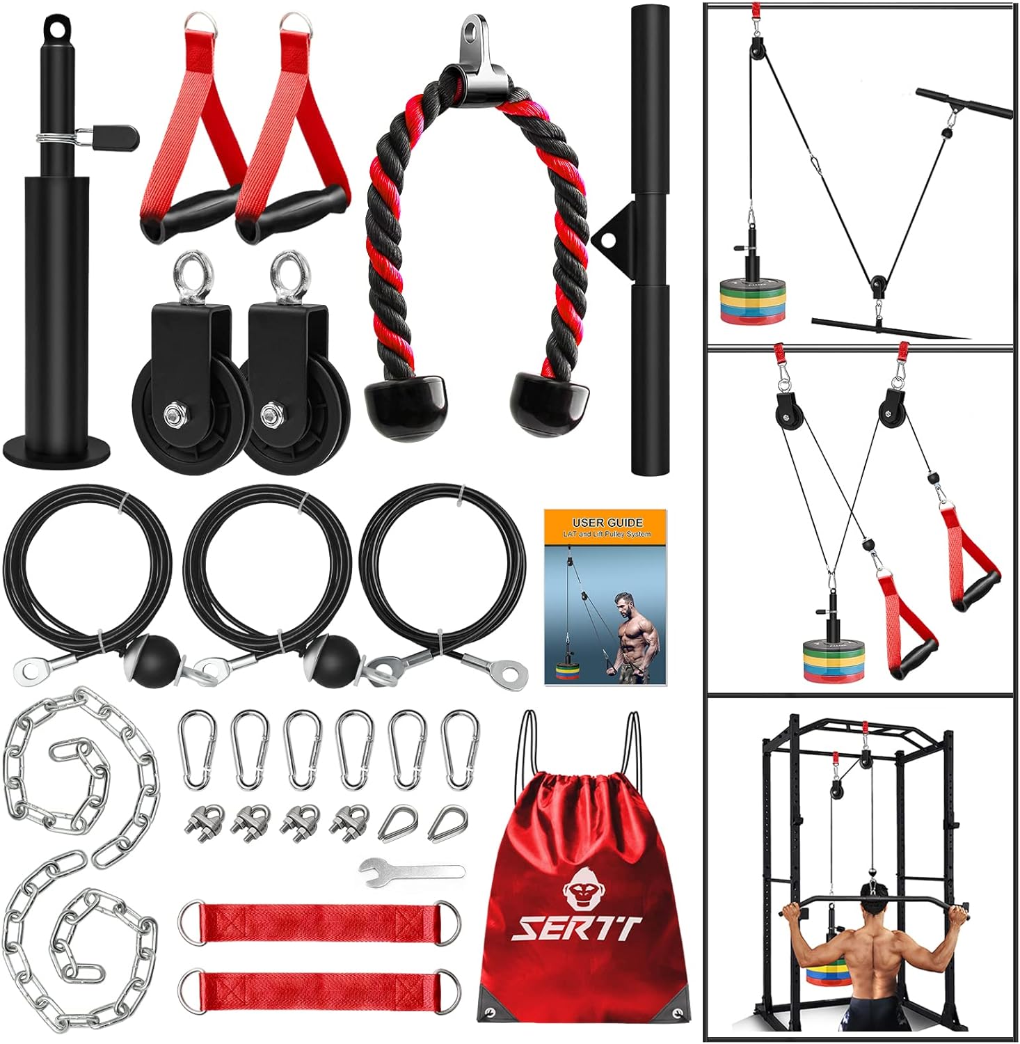 SERTT Weight Cable Pulley System for Home Gym Workouts