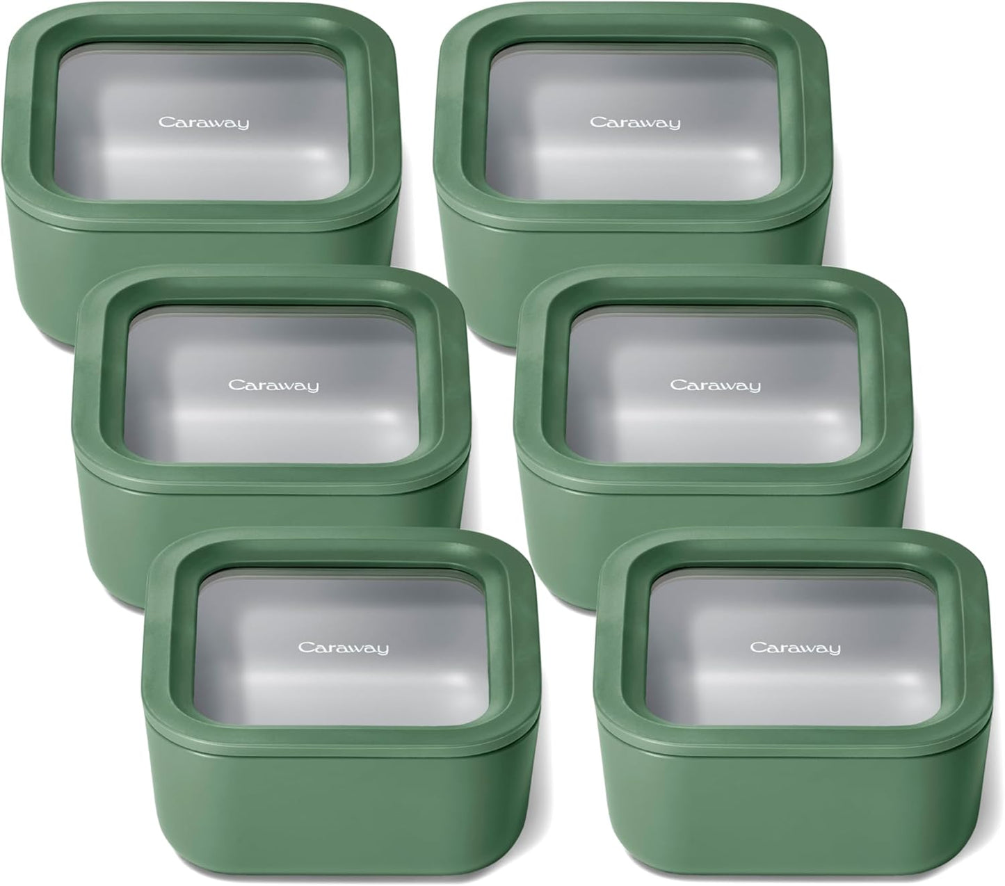 Caraway 6pc Glass Food Storage Set - Non Toxic & Microwave Safe