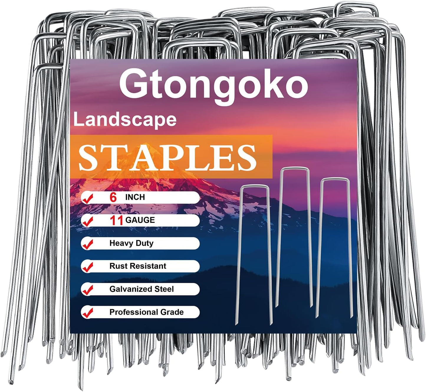 Secure Your Garden! Gtongoko 6 Galvanized Staples - 50 Pack